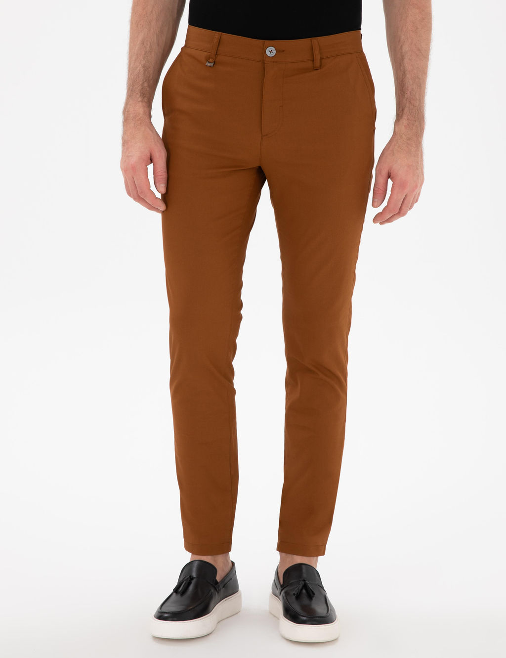 Светло -коричневые стройные брюки холста - Cacharel фото 2