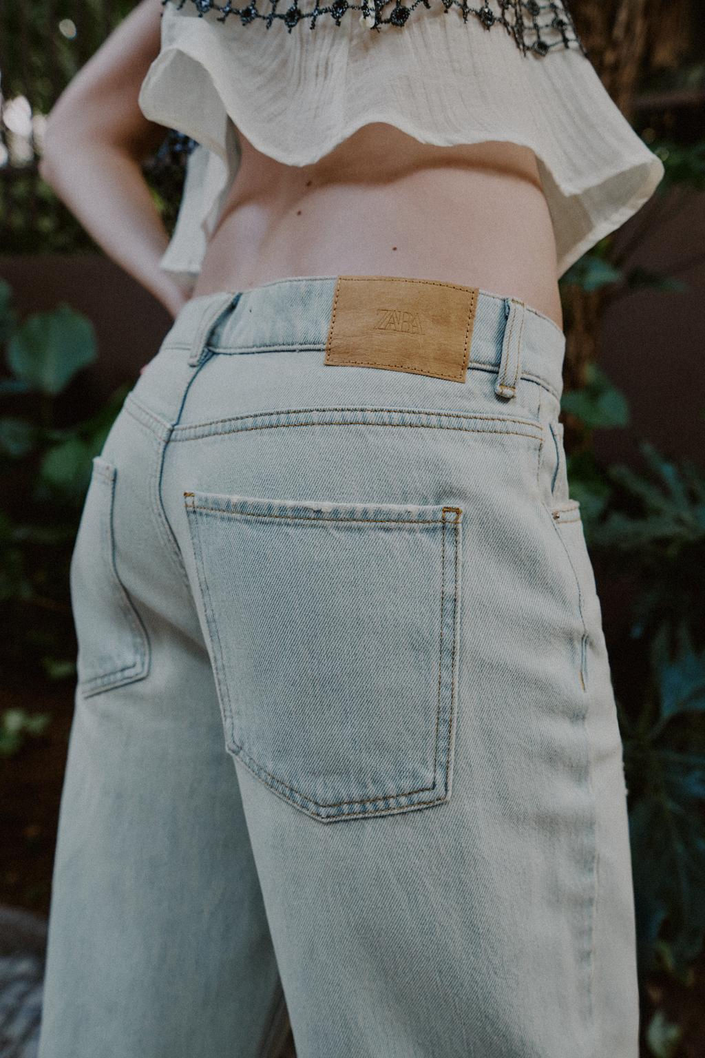 Z1975 RIPPED STRAIGHT MID-WAIST JEANS - Zara фото 6