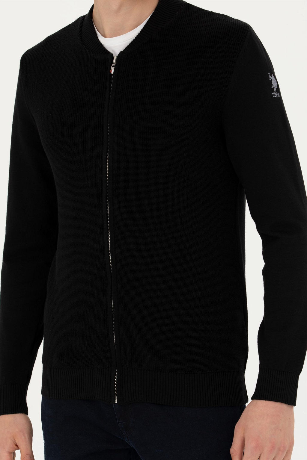 Мужской черный базовый трикотажный кардиган - U.s. polo assn фото 13
