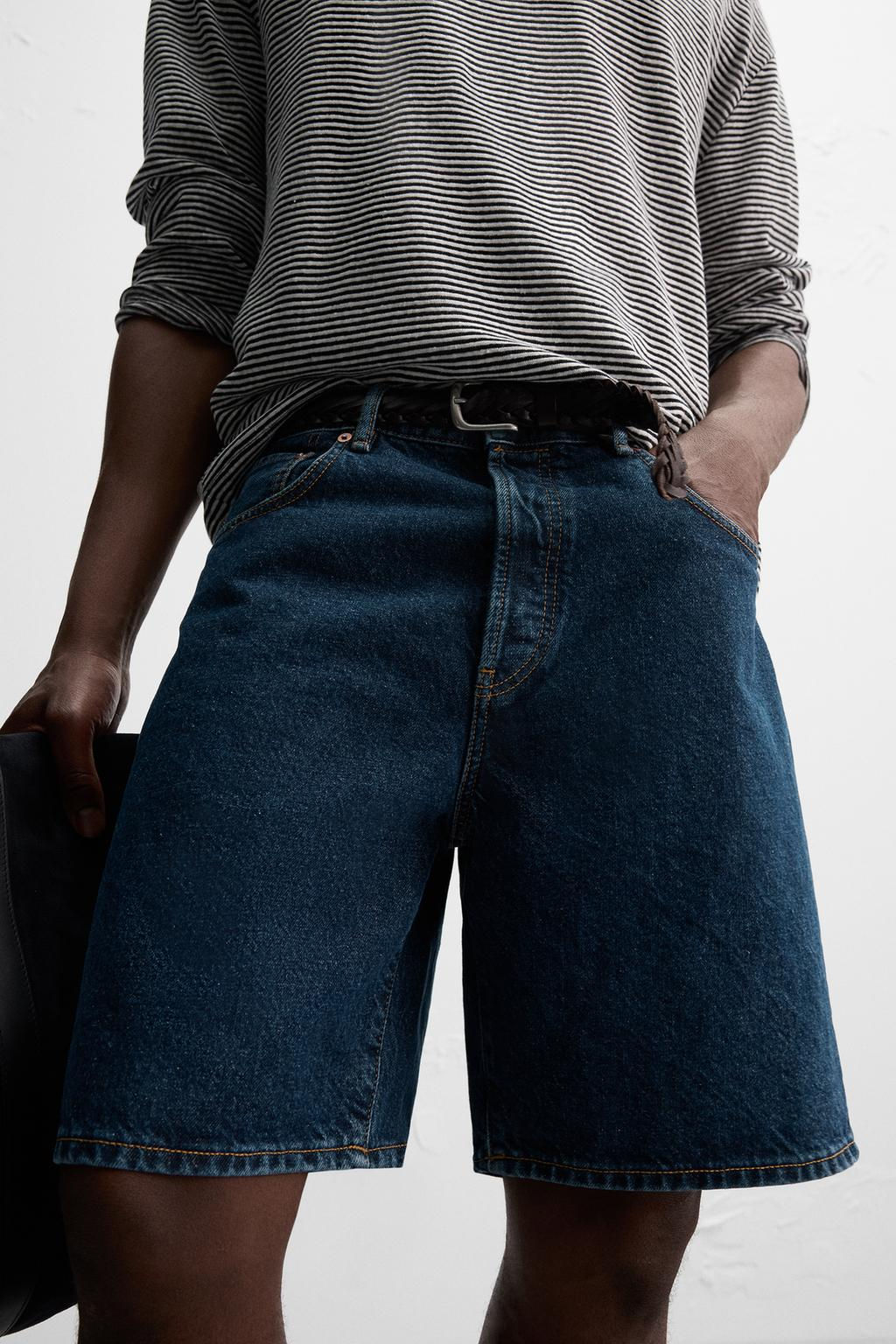 LIMITED EDITION STRAIGHT-LEG DENIM BERMUDA SHORTS - Zara фото 6