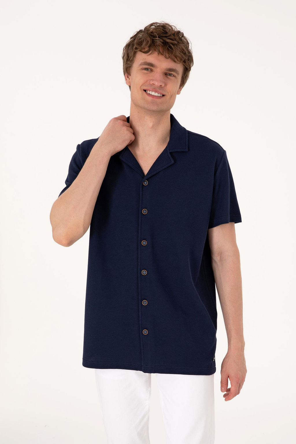 Erkek Lacivert Apa_ Yaka K_sa Kollu _rme G_mlek Sepette S_rpriz _ndirim - U.s. polo assn фото 3