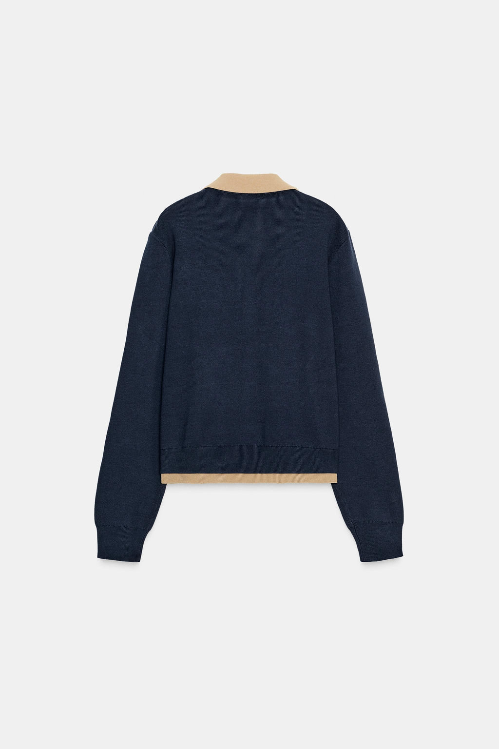 CONTRAST DOUBLE-LAYER KNIT POLO JACKET - Zara фото 4