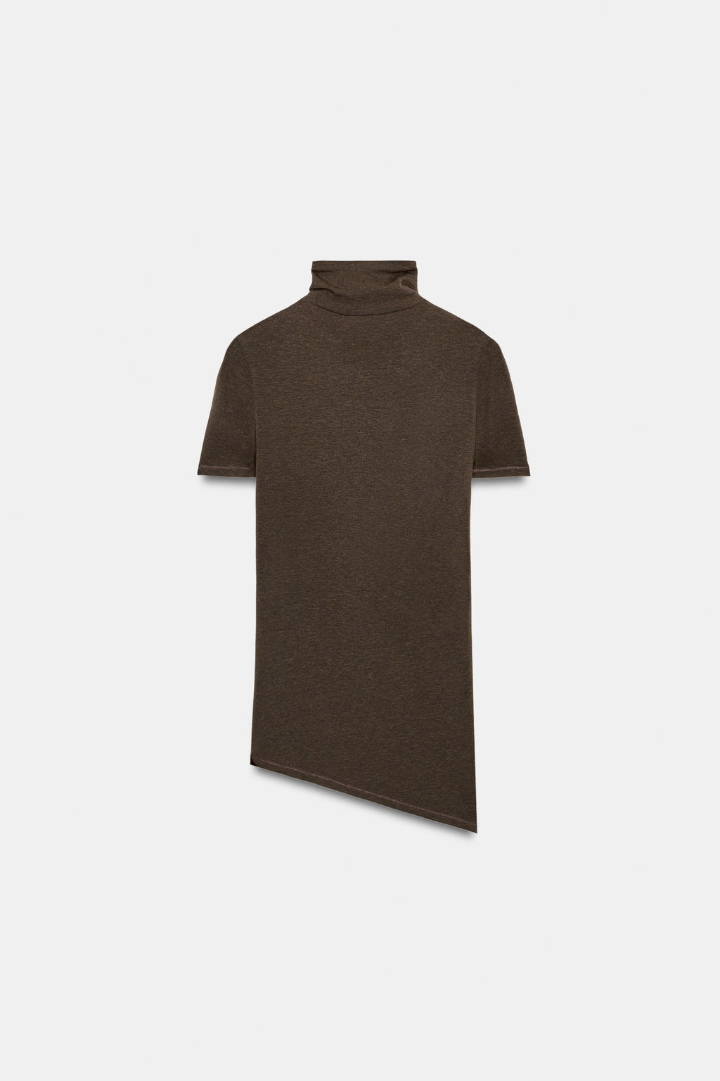 CAMISETA CUELLO ALTO ASIM?TRICA / Marr?n - Zara фото 7