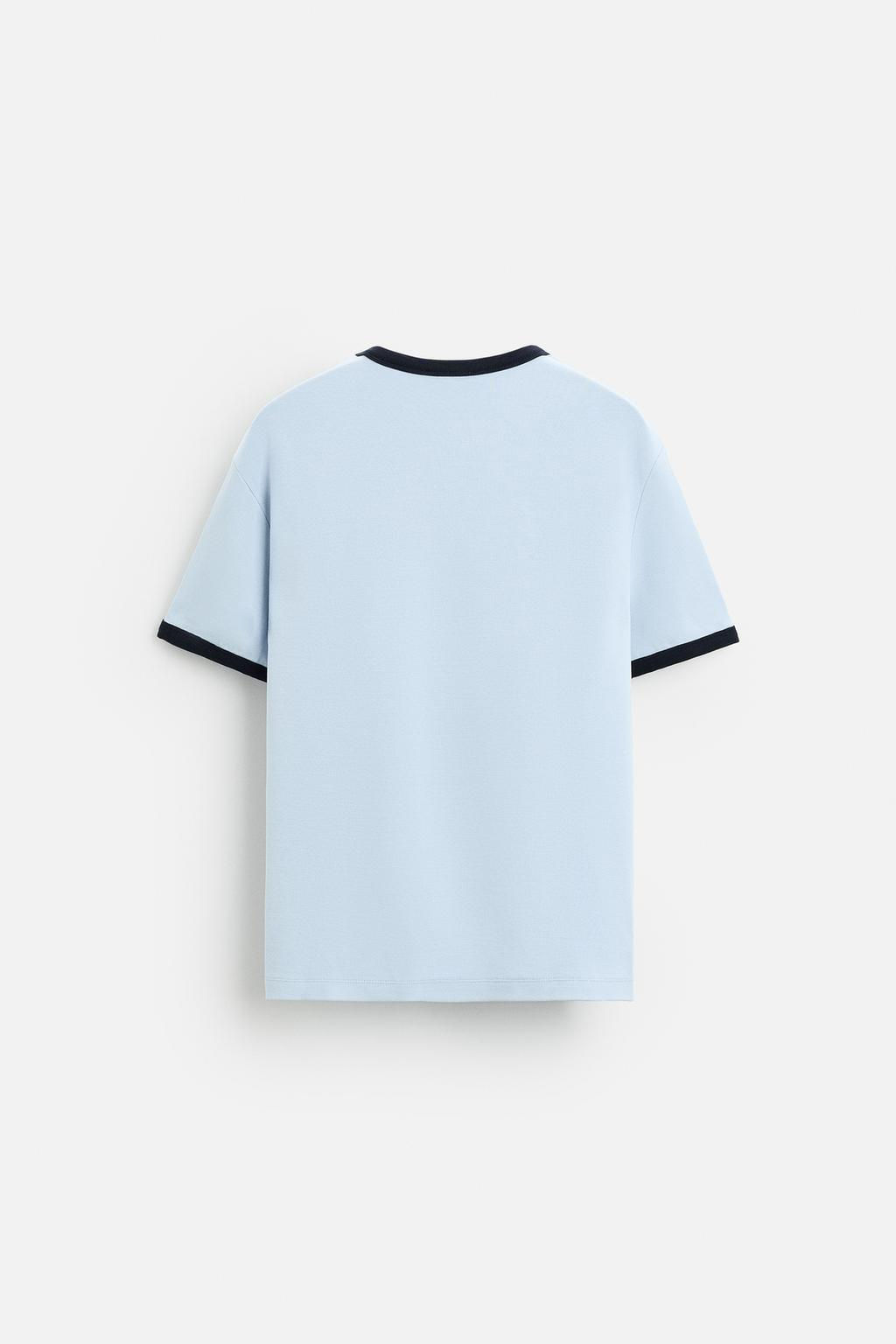BASIC CONTRAST RIB T-SHIRT - Zara фото 31