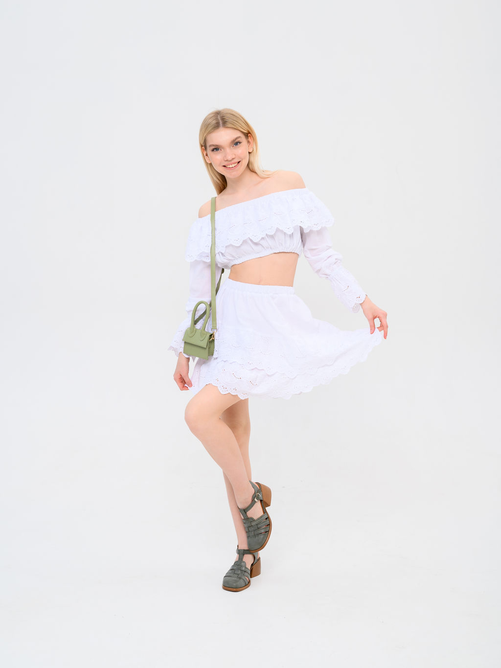 Босоножки EDART 5035.23663 bе. Вакса хаки+коричневый