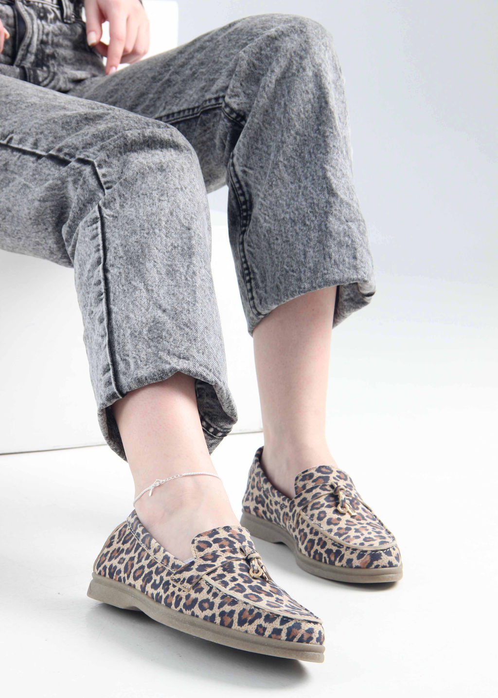 Лоферы туфли 170.2614be. бежевый леопард