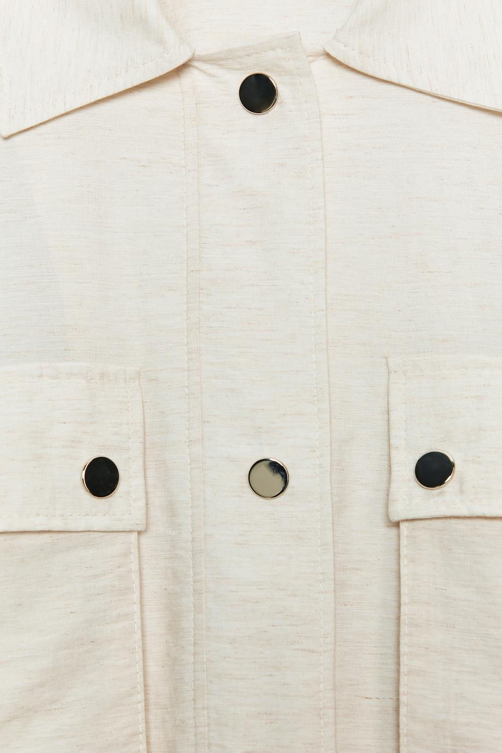 SHORT SLEEVE SAFARI SHIRT WITH TURN-UPS - Zara фото 7