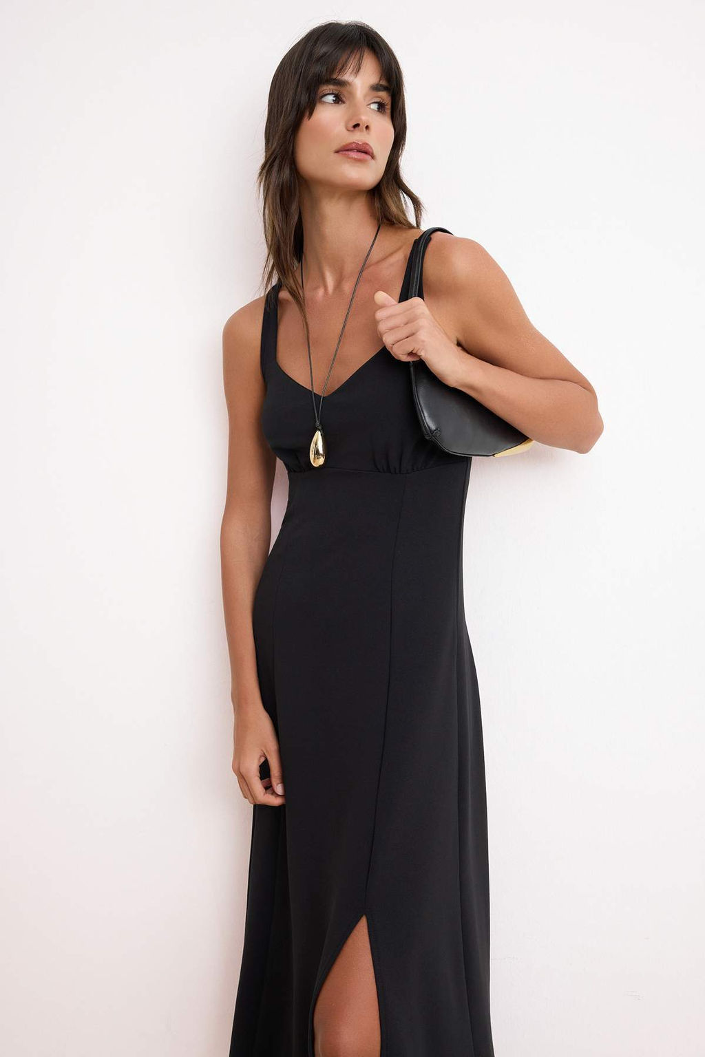 Siyah A-Kesim/Can Form Kalp Yaka Kolsuz Maxi Scuba Krep Orme Elbise TWOSS26EL00262 - Trendyolmilla фото 2
