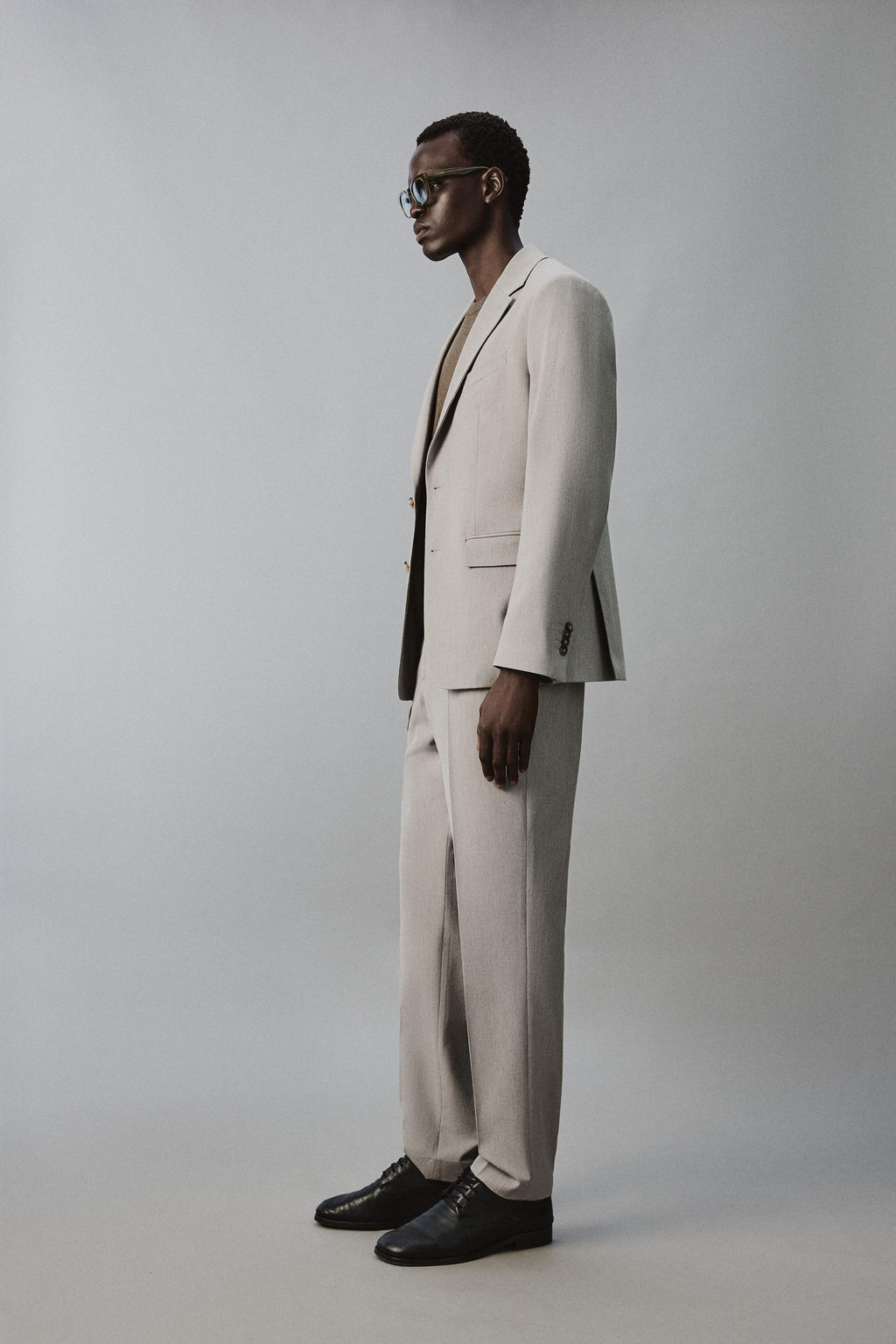 BLAZER REGULAR FIT TRAJE ESTRUCTURA / Beige