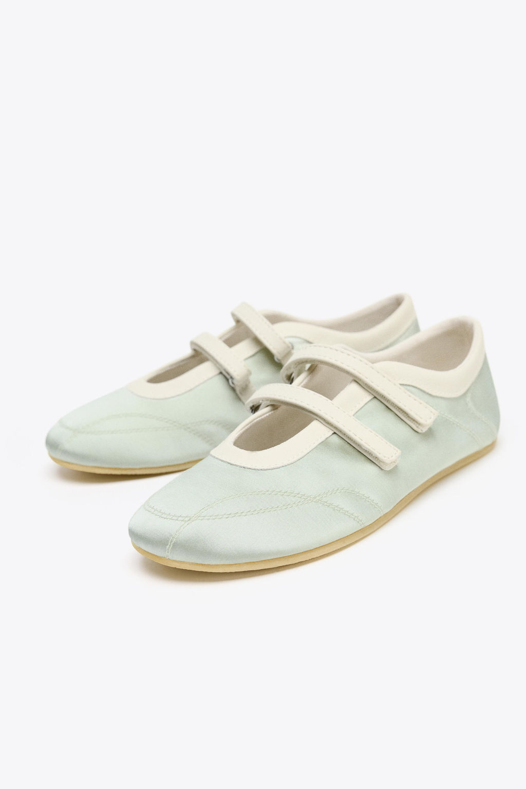 SATIN EFFECT TOPSTITCHED BALLERINAS - Zara фото 5