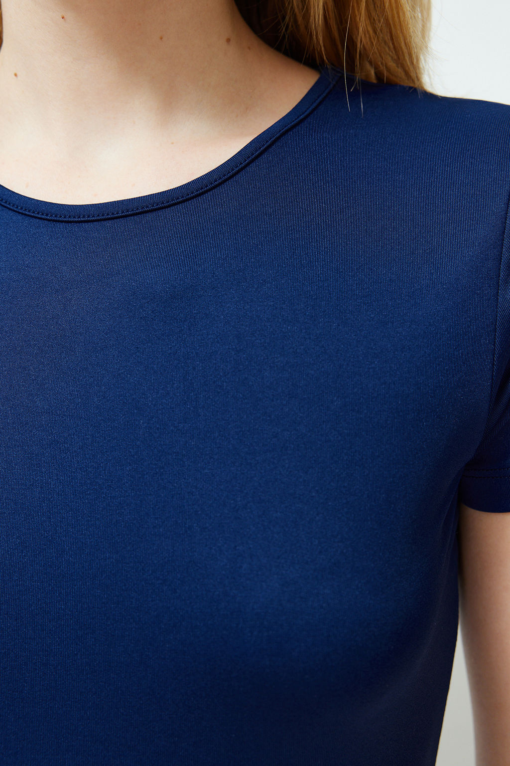 Lacivert Fitted/Vucuda oturan K?sa Kol Esnek C?tc?tl? Orme Body TWOSS24BD00034