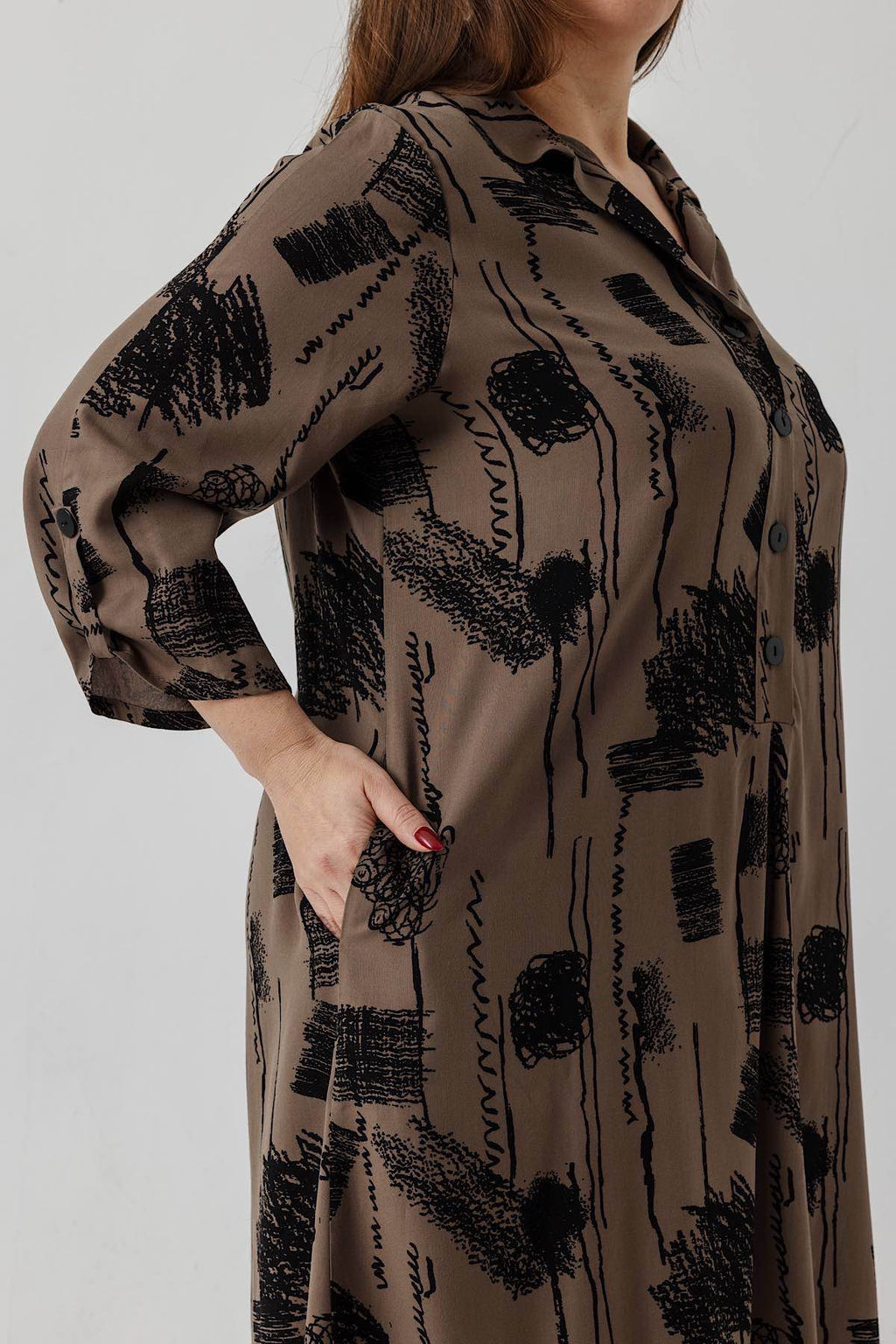 Платье 6145/09/Хаки, черный