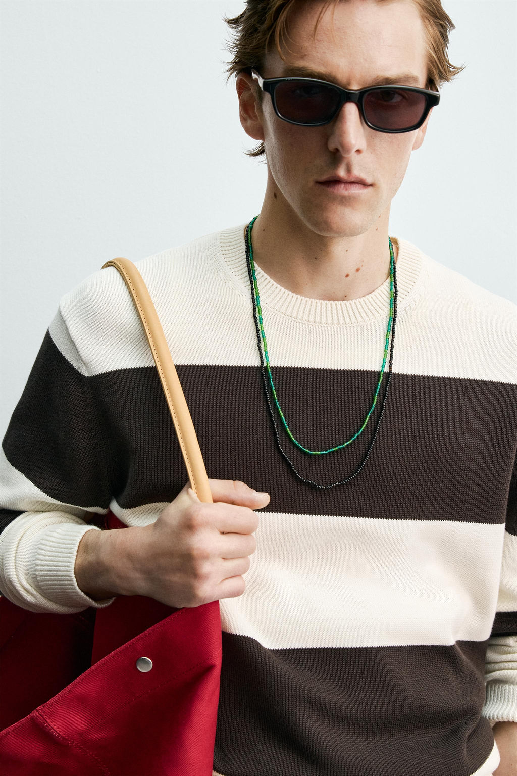 JERSEY JACQUARD RAYAS AARON LEVINE X ZARA / Marr?n / Crudo  фото 5
