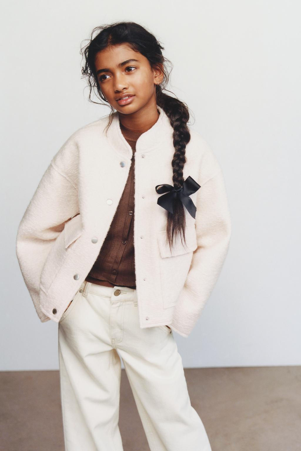 BOUCLE BOMBER JACKET WITH POCKETS