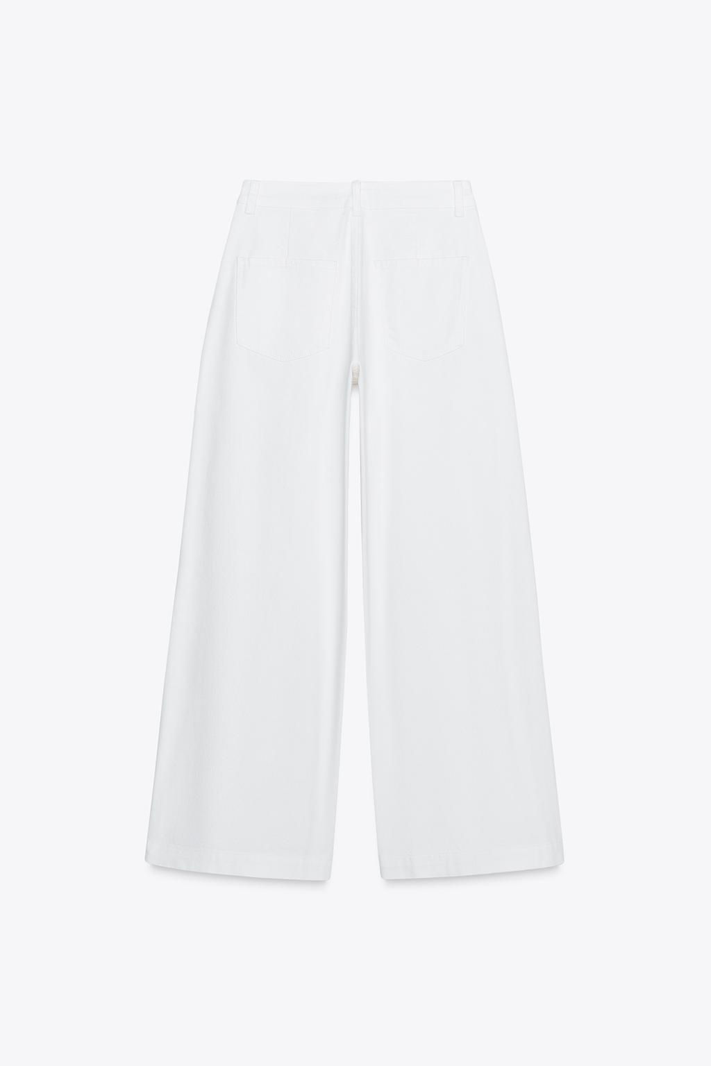 Z1975 MID-WAIST WIDE-LEG JEANS WITH PLEATS - Zara фото 5