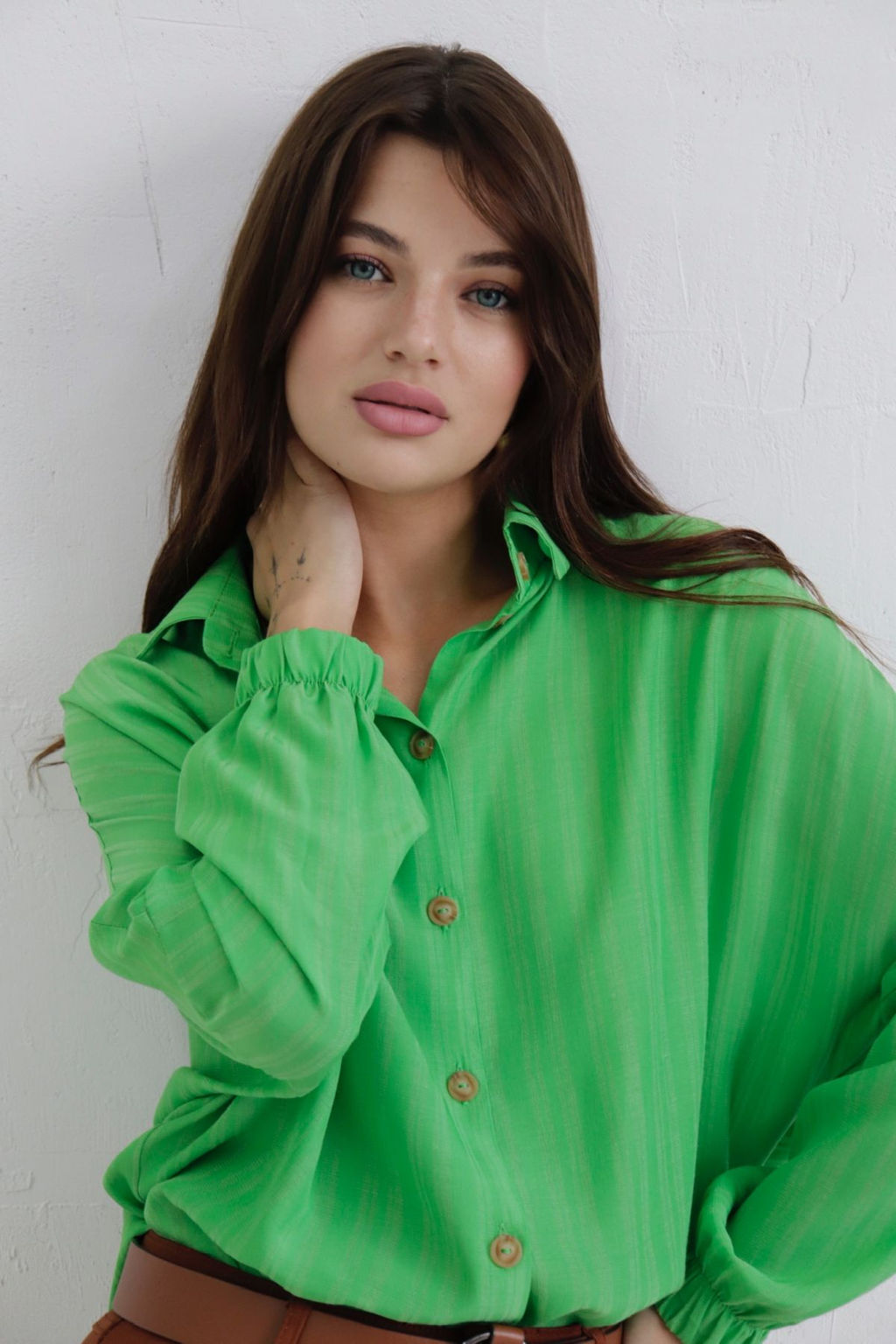 Рубашка базовая летучая мышь со спущенной линией плеча - Martichelli фото 41