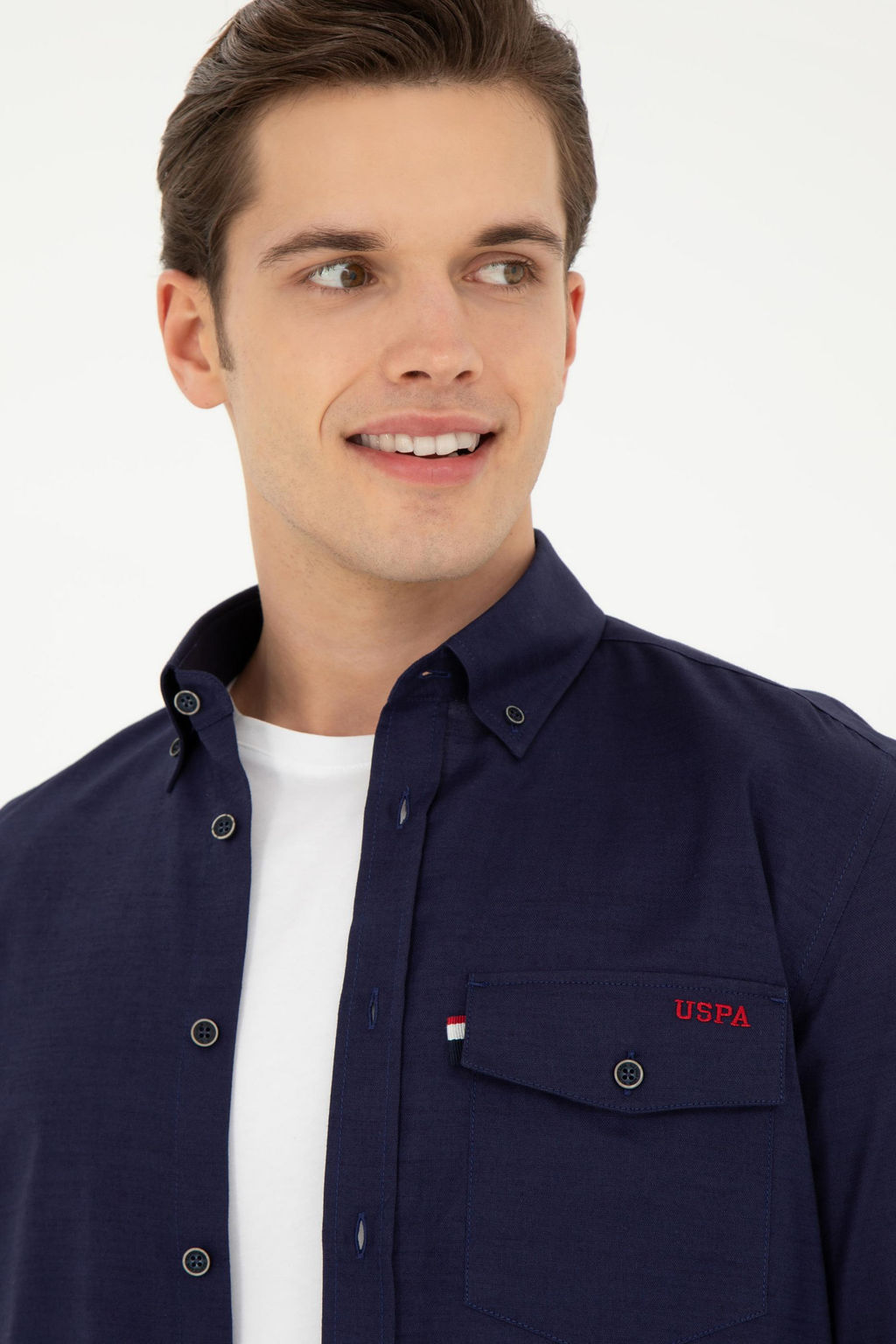 Мужская темно-синяя рубашка с длинным рукавом - U.s. polo assn фото 9