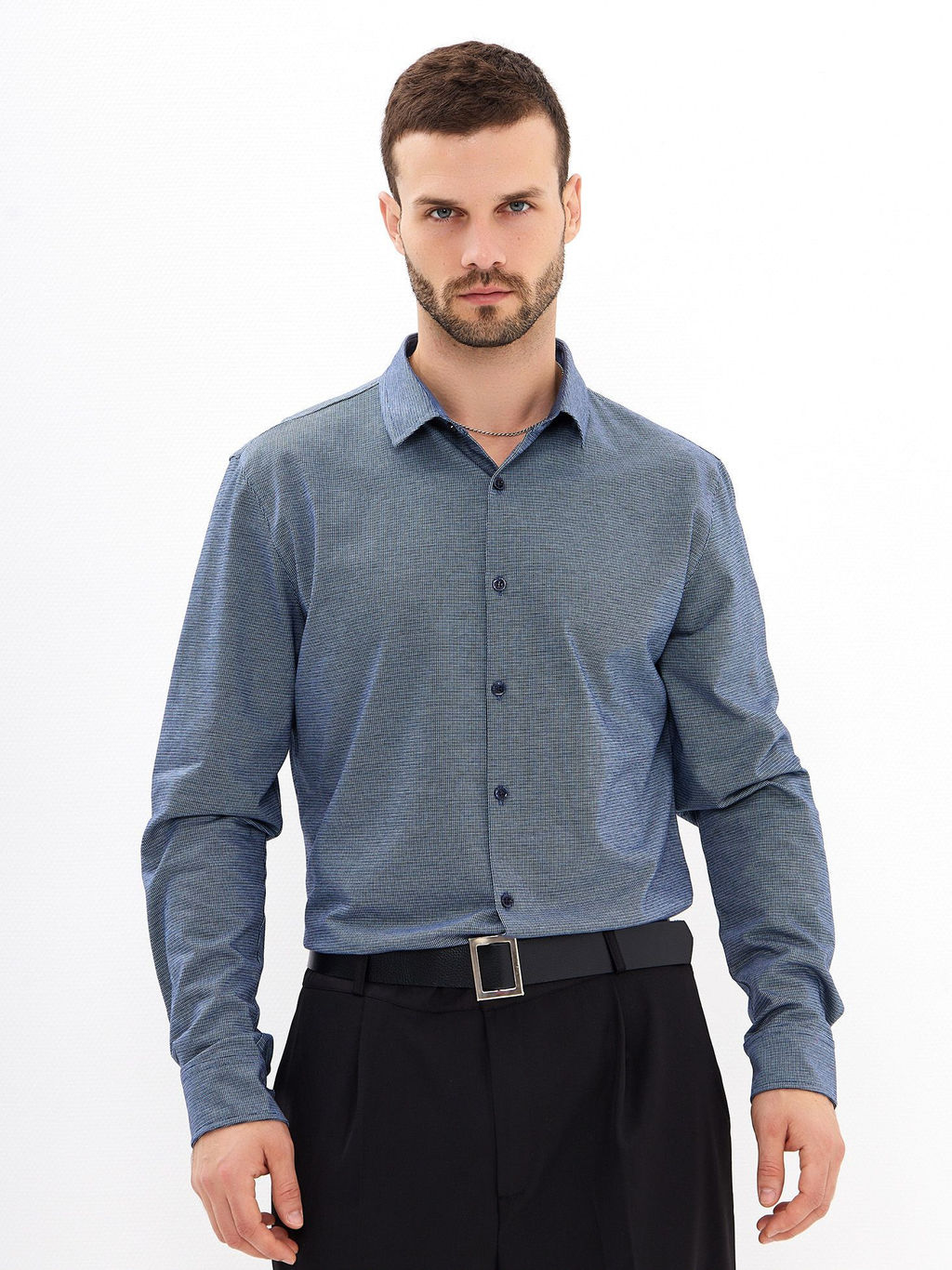 Рубашка трикотажная мужская GREG SK233/131/6952/ZN/1