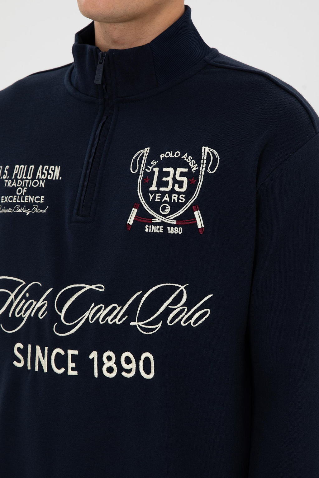 Erkek Comfort Fit Yar_m Fermuarl_ Lacivert Sweatshirt - U.s. polo assn фото 7