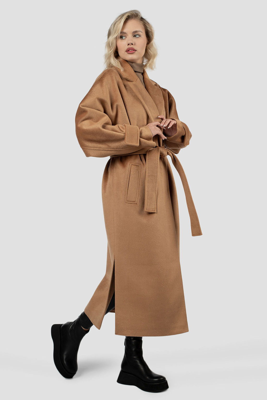 01-12010 Пальто женское демисезонное (пояс)