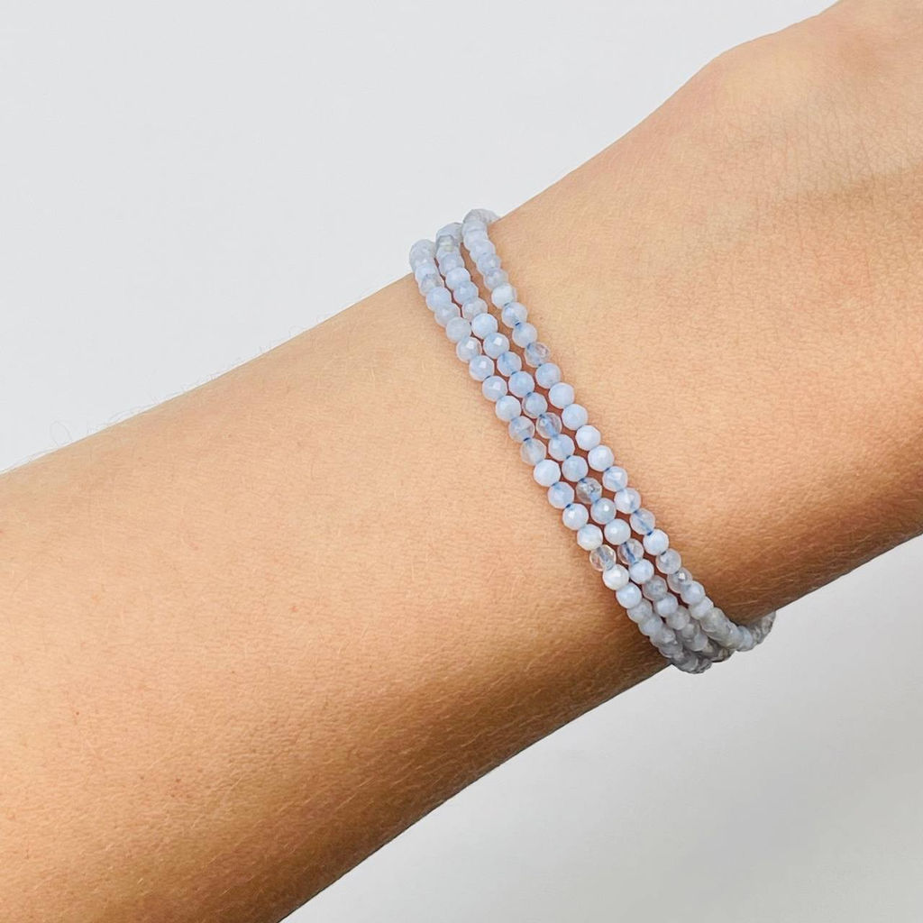 Бусины для украшений из Голубого агата (155 бусин) - Радуга самоцветов фото 2