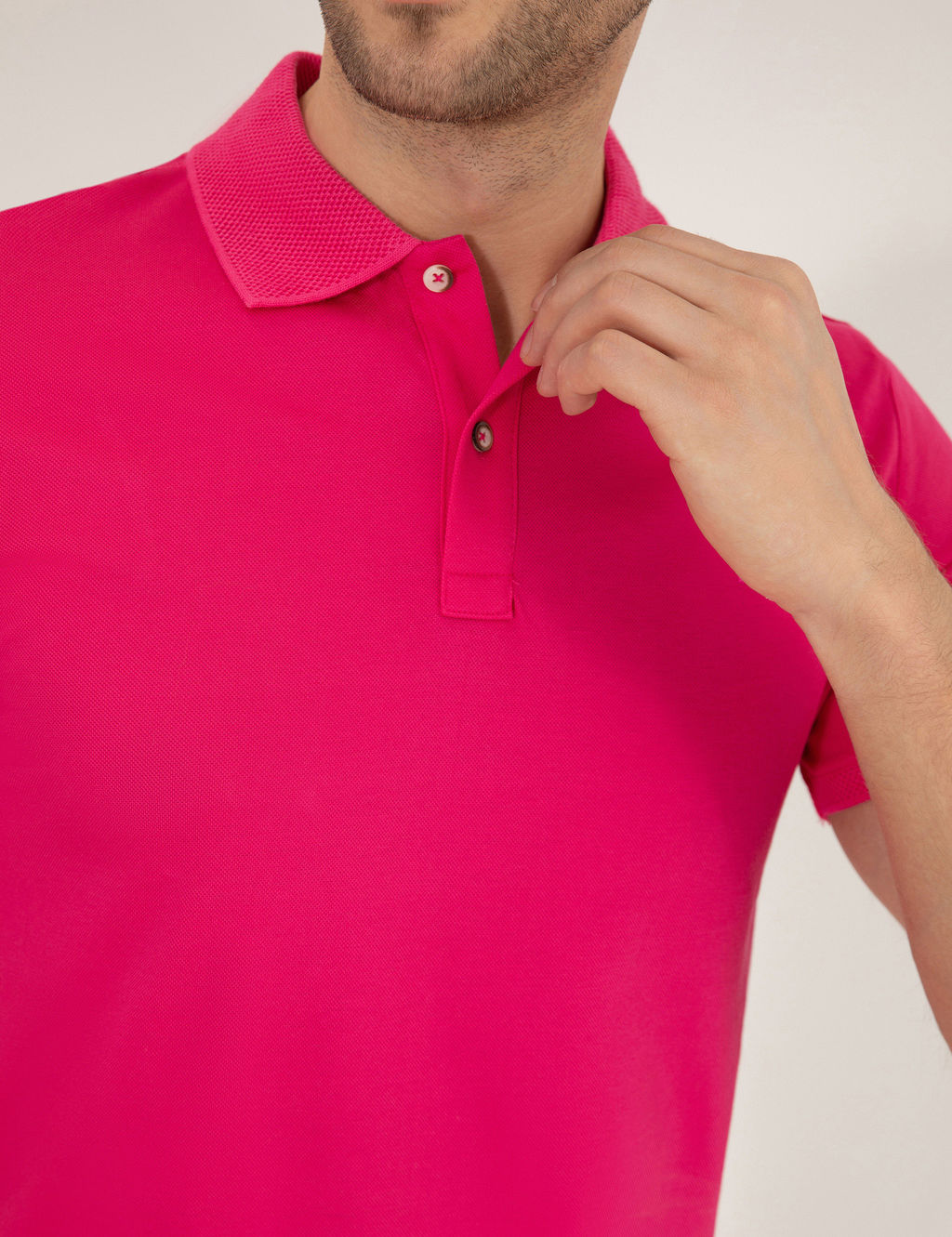 Pembe Slim Fit Polo Yaka Merserize Ti__rt