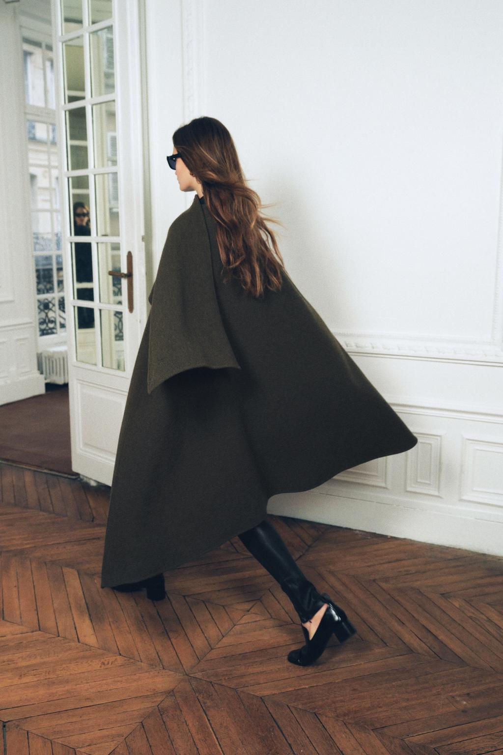 ASYMMETRIC WOOL BLEND CAPE ZW COLLECTION - Zara фото 12