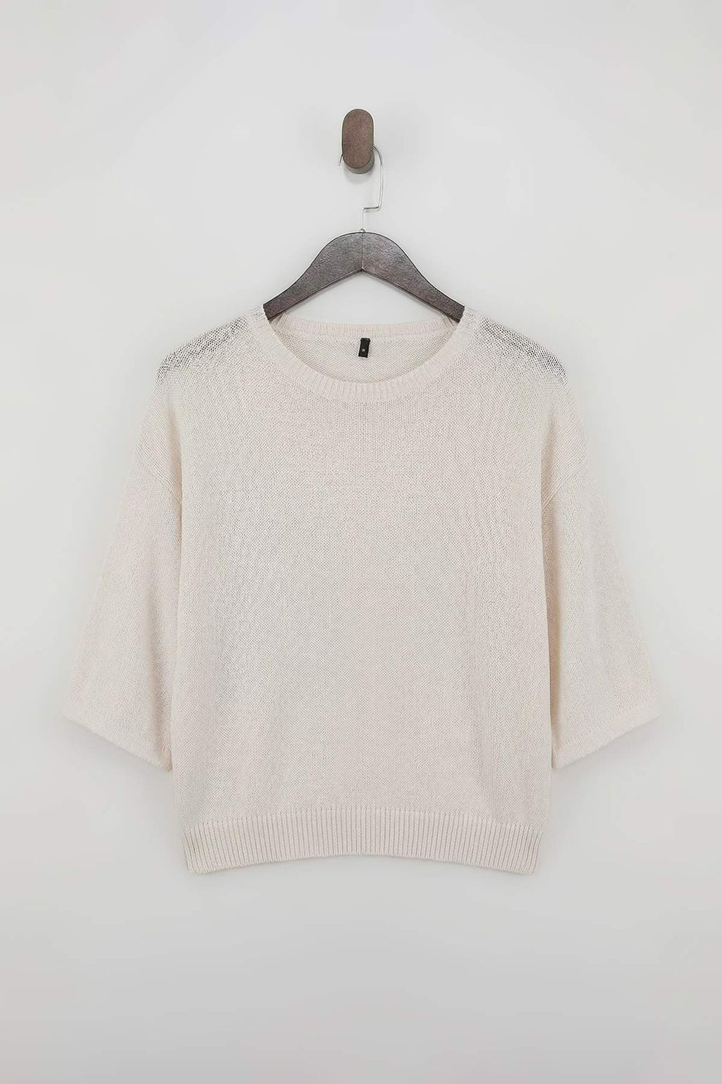 Wardrobe Essentials Ekru Bisiklet Yaka Triko Bluz TWOSS26BZ00136