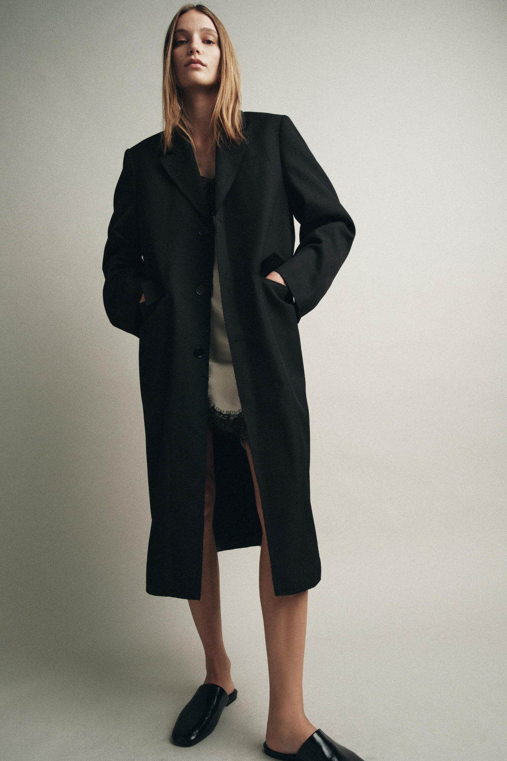 OVERSIZED FROCK COAT ZW COLLECTION - Zara фото 3