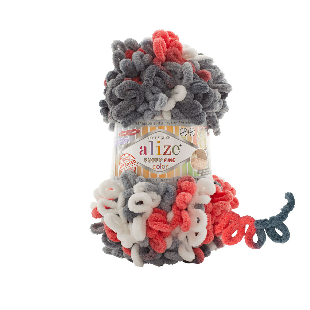 Пуффи файн колор (Puffi fine color) пряжа Alize 100%микрополиэстер 5х100г/14.5 м