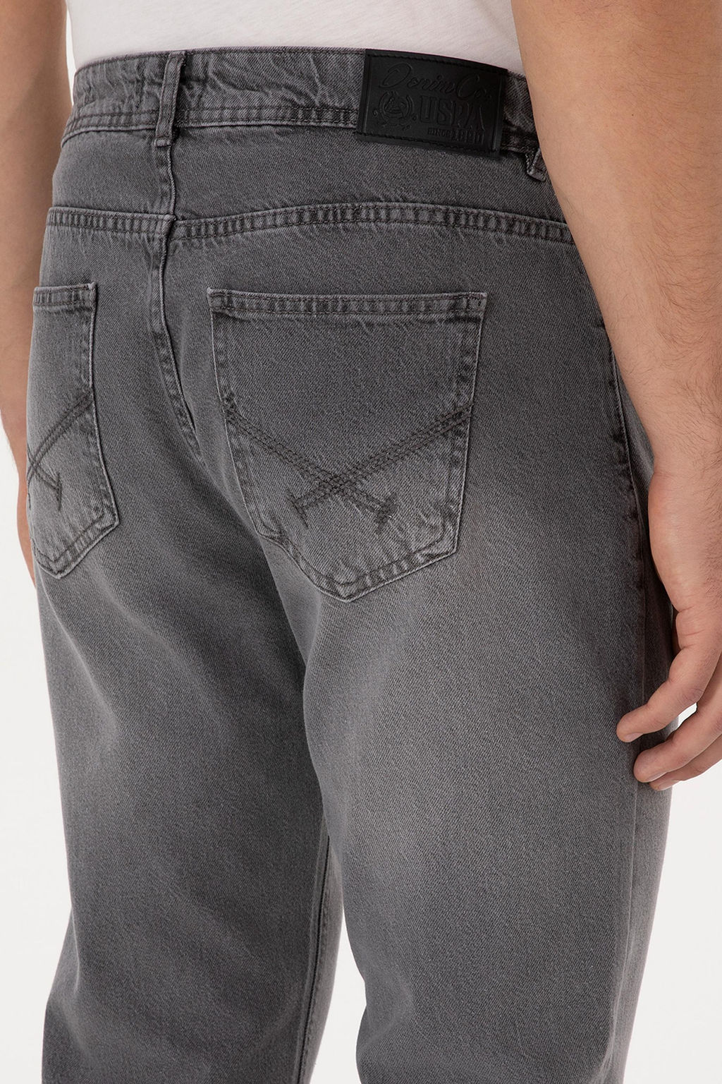 Erkek Gri Straight Fit Jean Pantolon - U.s. polo assn фото 6
