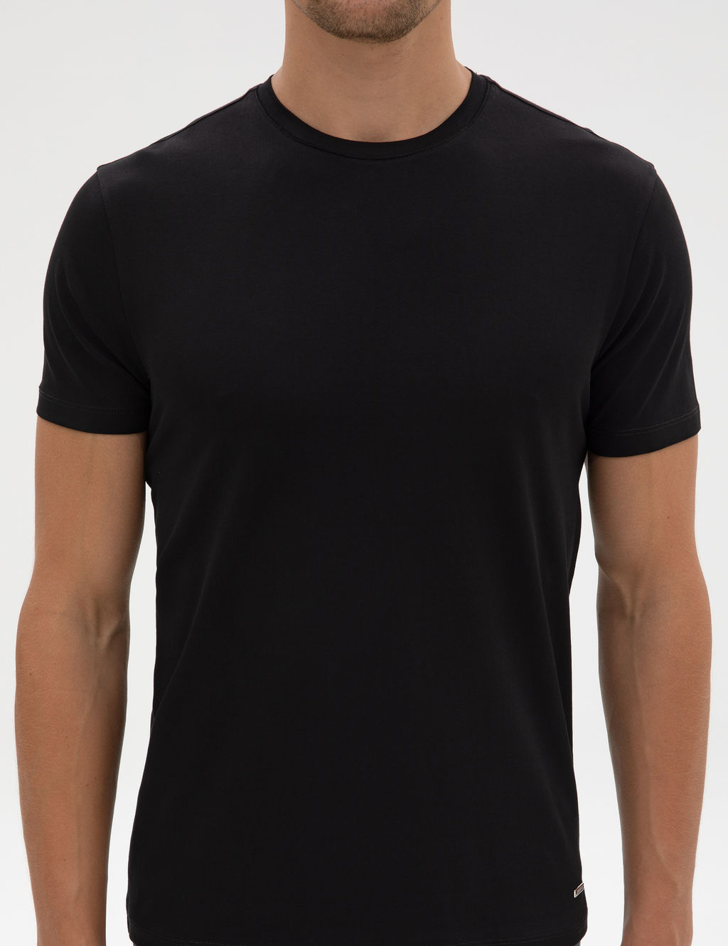 Siyah Slim Fit Basic Ti__rt