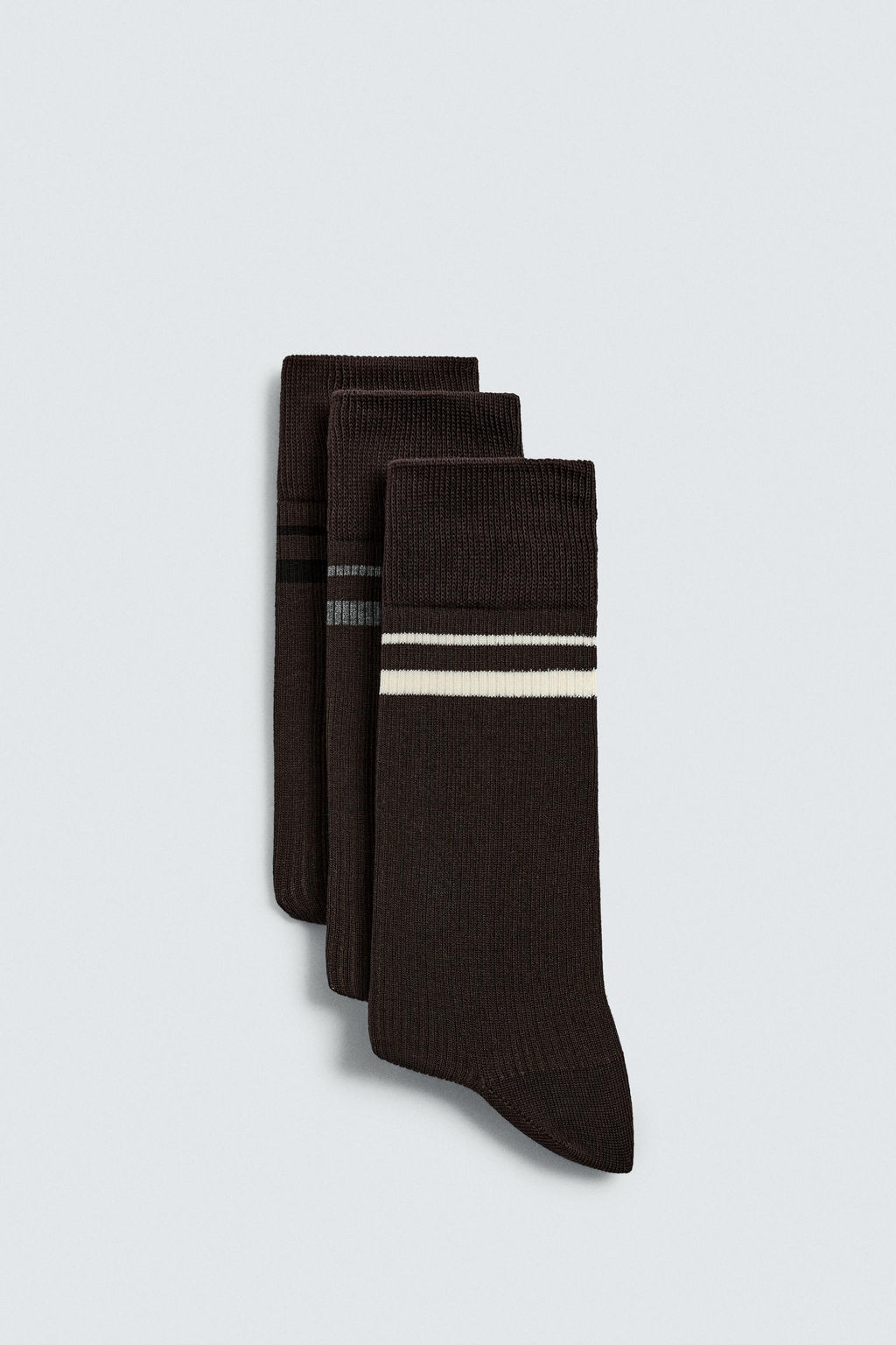 CALCETINES BANDA PACK 3 / Chocolate - Zara фото 2
