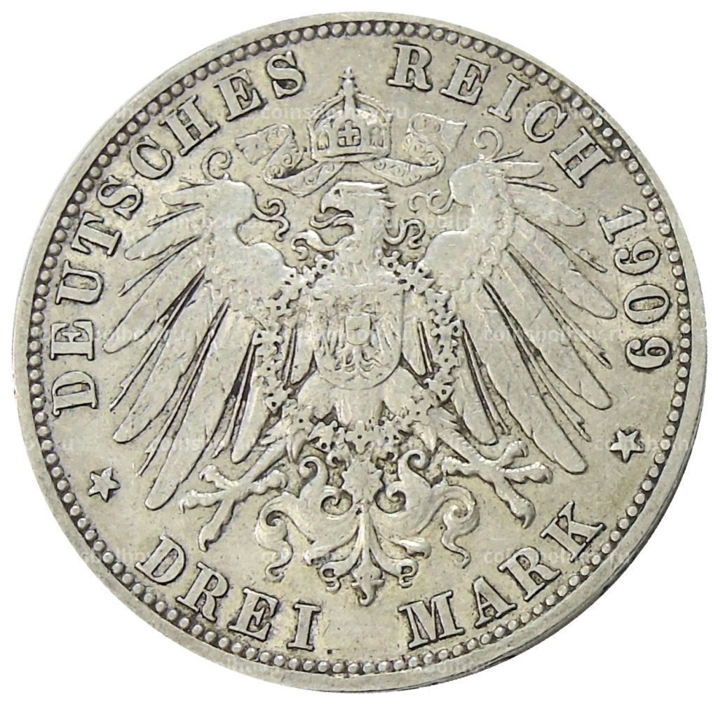3 марки 1909 года А Германия (Пруссия)