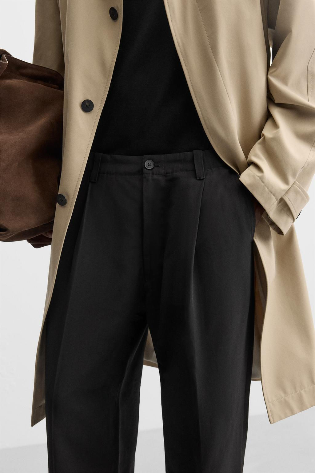 STRAIGHT-LEG PLEATED TROUSERS - Zara фото 5