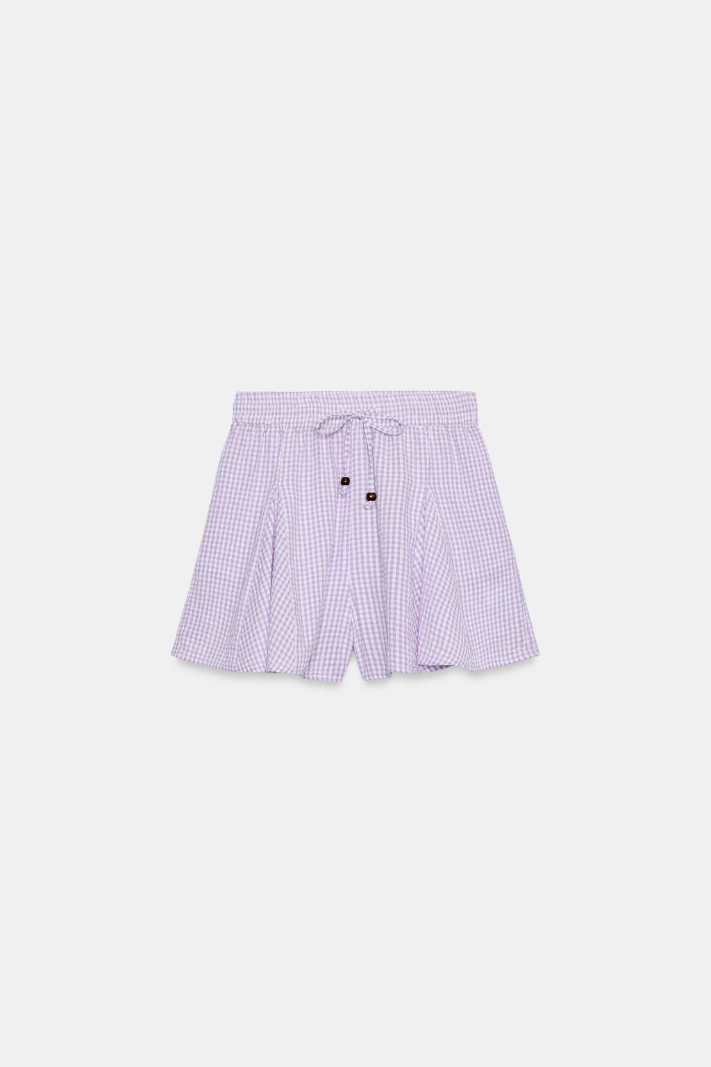 FALDA PANTAL?N CUADRO VICHY VUELO / Malva