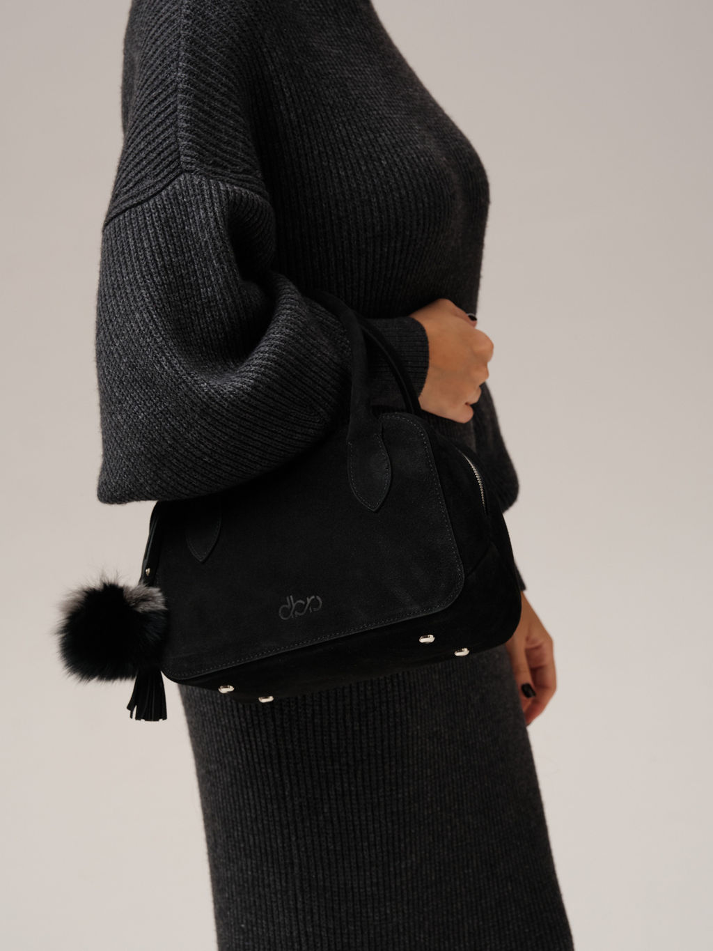 Замшевая сумка Polly DBR 31348 черный фото 5