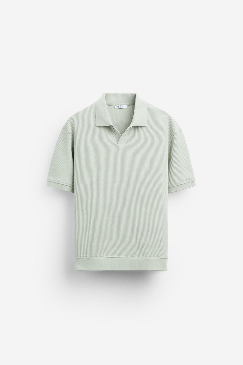 TEXTURED POLO SHIRT WITH RIBBED TRIMS - Zara фото 62