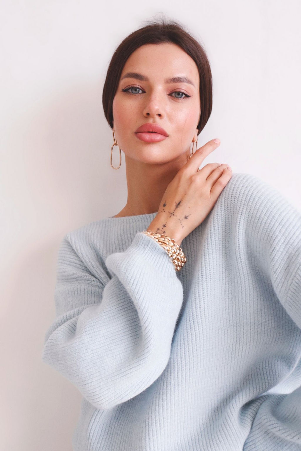 Martichelli Костюм с юбкой трикотажный в нежно-голубом  фото 2