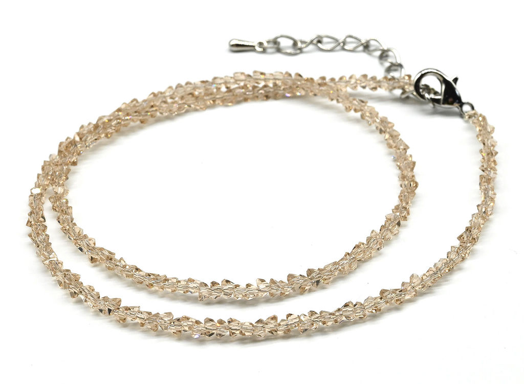 Чокер на шею женский из циркона огранка 4мм цв.зеленый хамелеон, 38см - Радуга камня фото 31