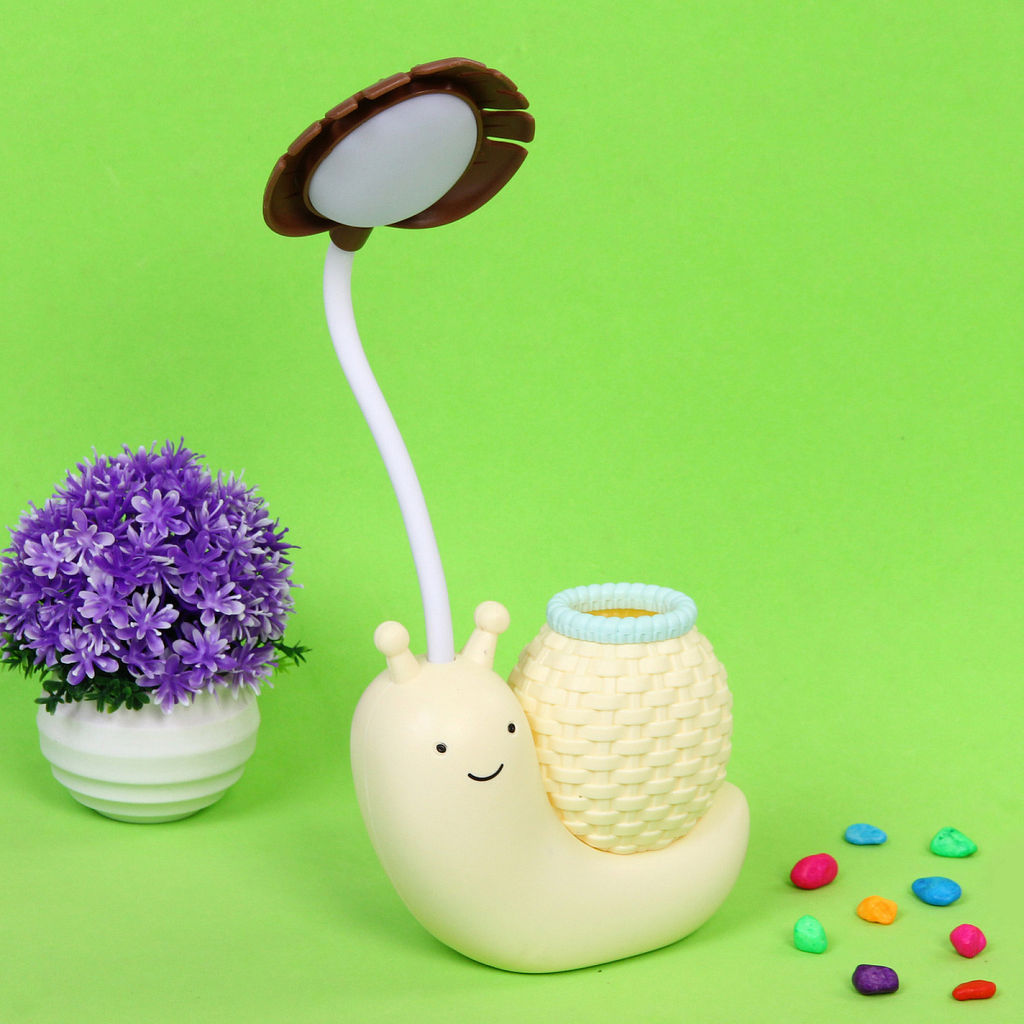 Цена за 2 шт. Настольная лампа "Sweet - Улитка" 30*12*7 см LED с подстаканником, USB 0.6-3W, Желтый