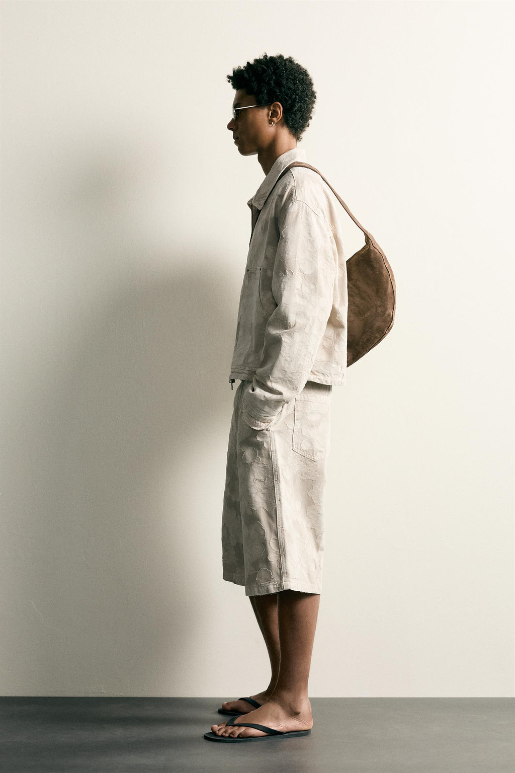 BERMUDA BAGGY FIT JACQUARD FLORAL / Tostado - Zara фото 4