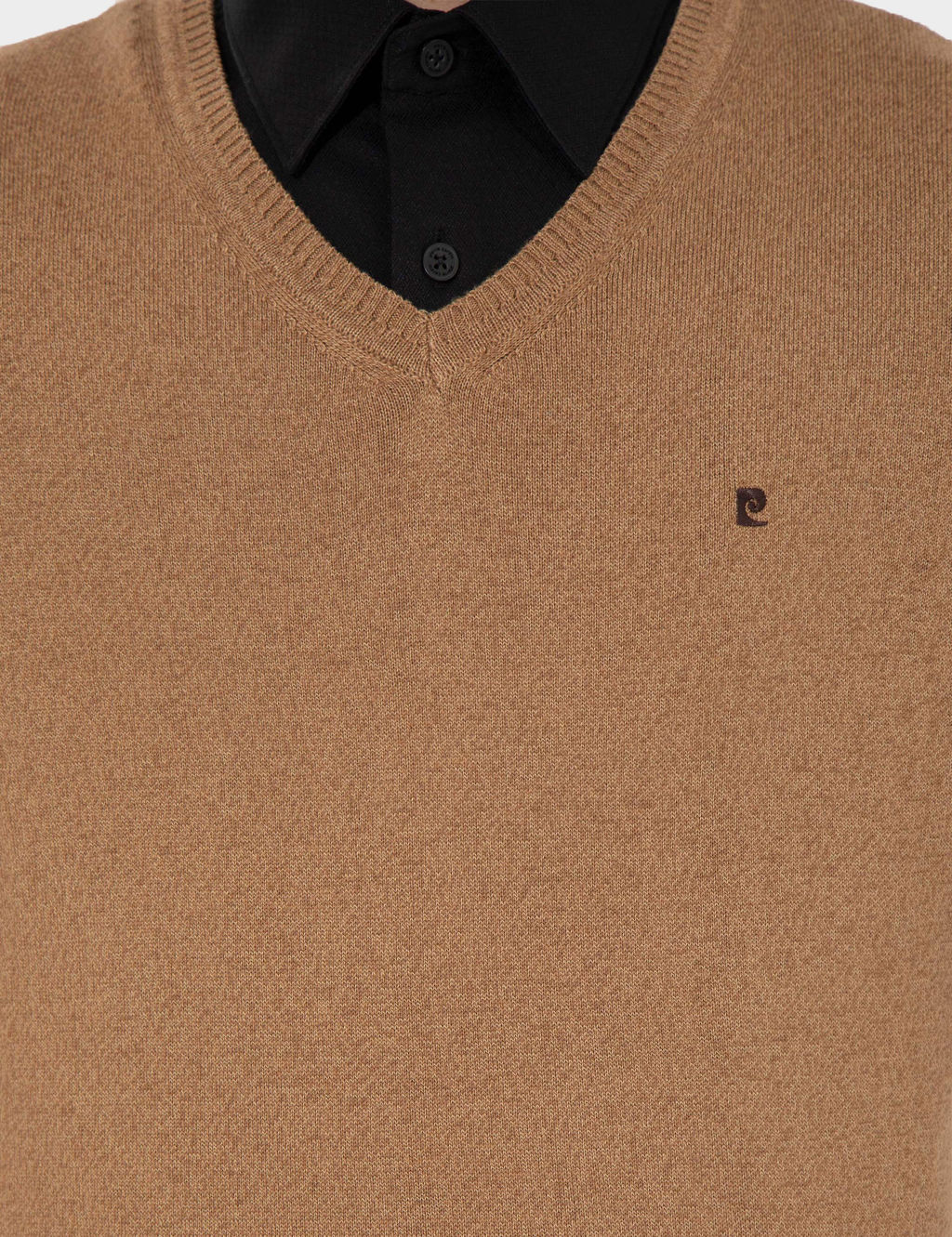 Camel Melanj Slim Fit V Yaka Basic Triko Kazak - Pierre cardin фото 6