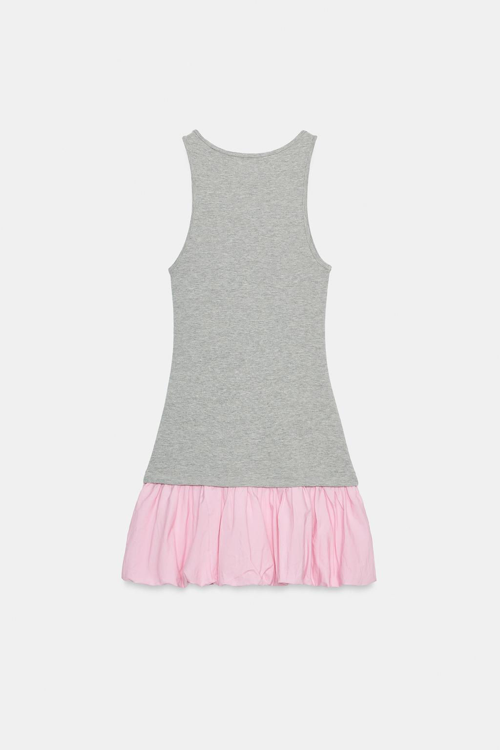 DRESS WITH CONTRAST PUFFBALL HEM - Zara фото 6