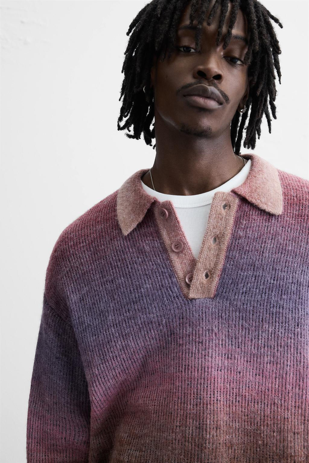 GRADIENT KNIT POLO SHIRT - Zara фото 5