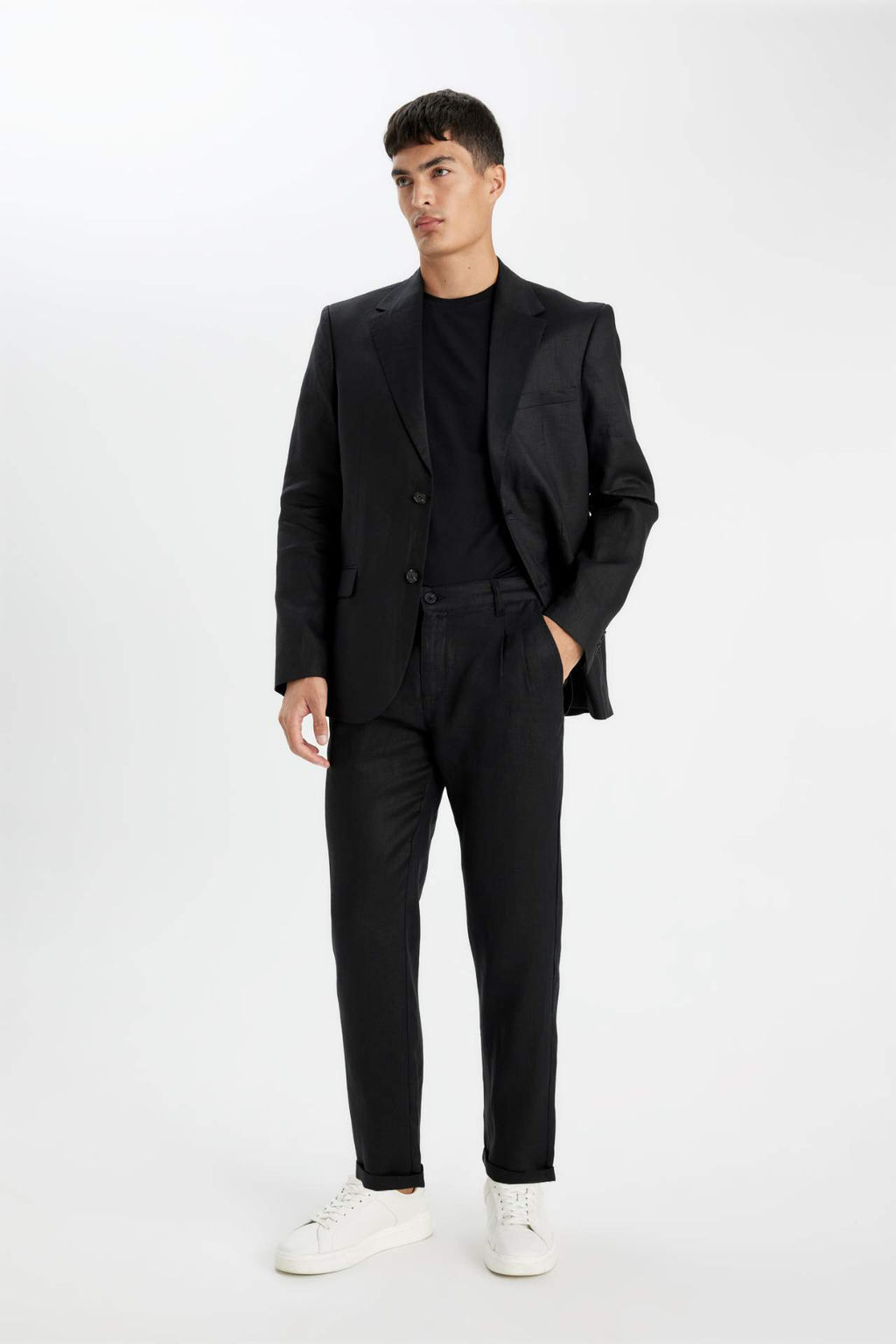 Crop Keten Pantolon Duble Paca Cepli - Defacto фото 2