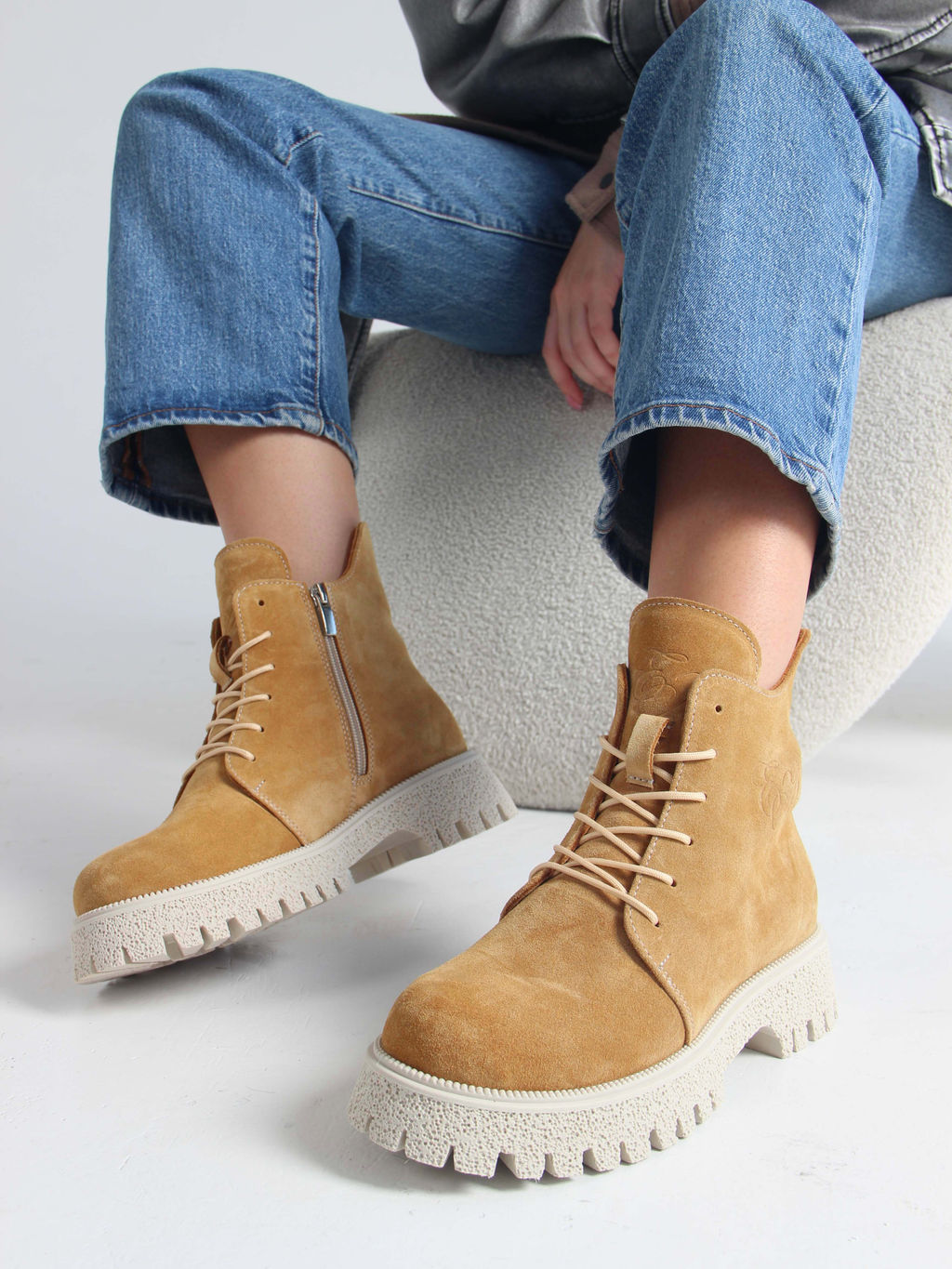 Ботинки 228.V.1541be. светло-желтый замша/Шерсть