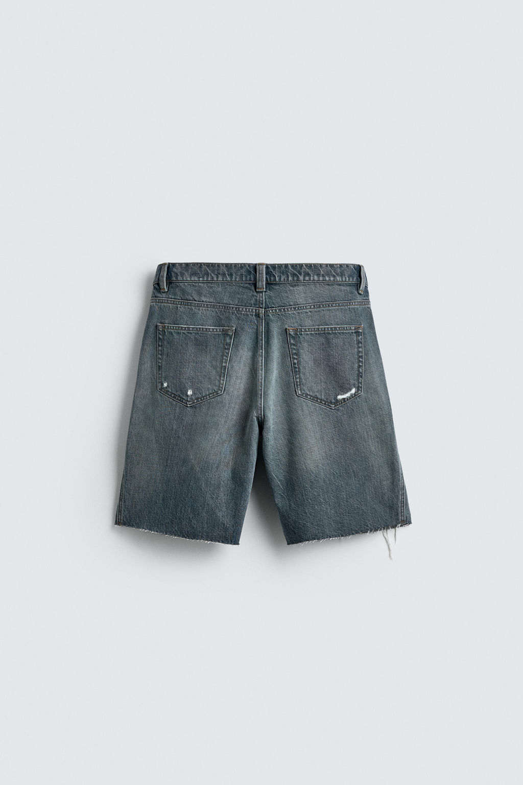 RIPPED DENIM BERMUDA SHORTS - Zara фото 7