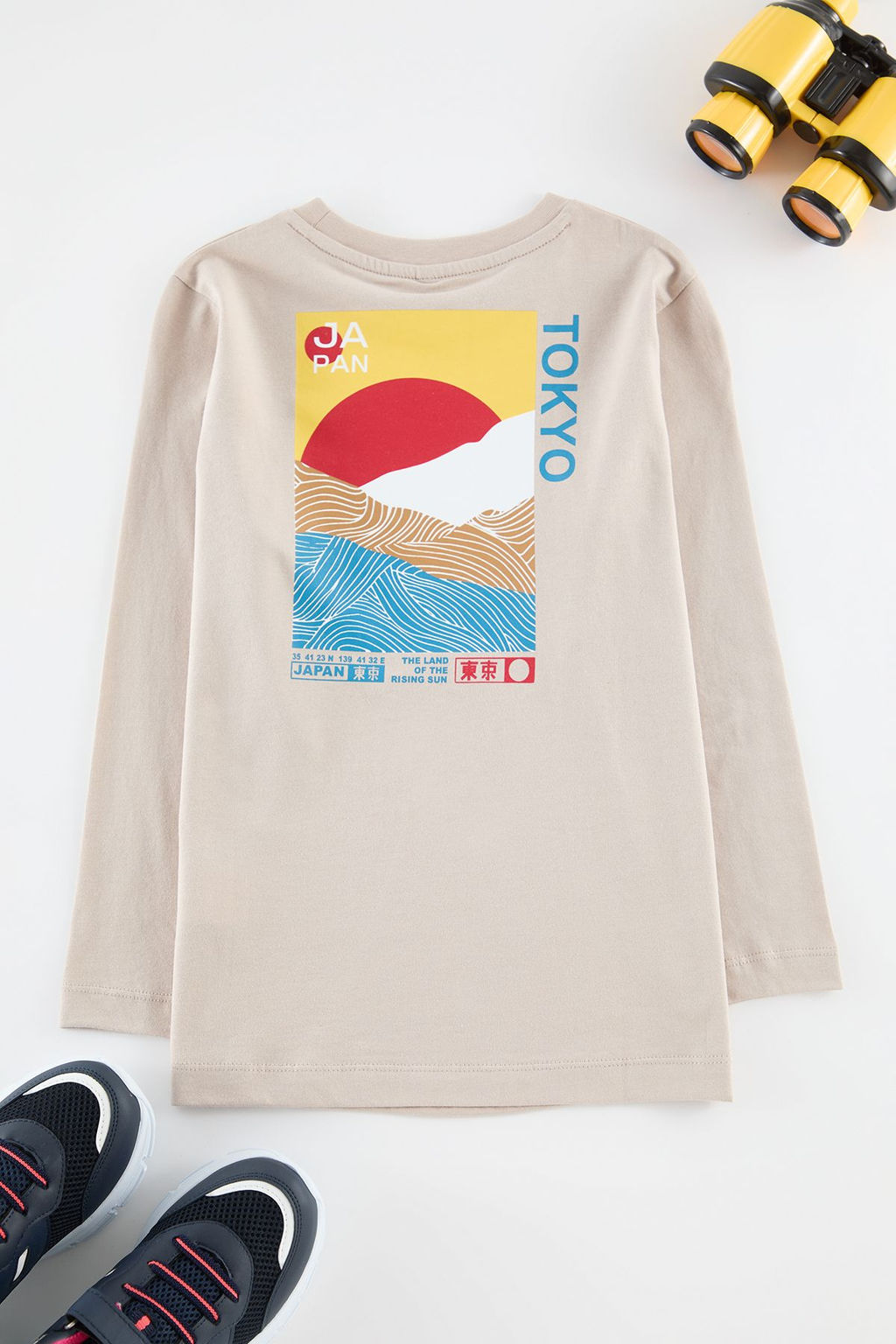 Bej S?rt Bask?l? Erkek Cocuk Orme T-Shirt TKDAW25TS00034 - Trendyolmilla фото 2