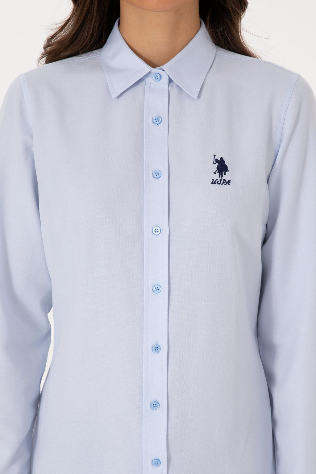 Kad_n A__k Mavi Uzun Kollu Basic G_mlek Sepette S_rpriz _ndirim - U.s. polo assn фото 7